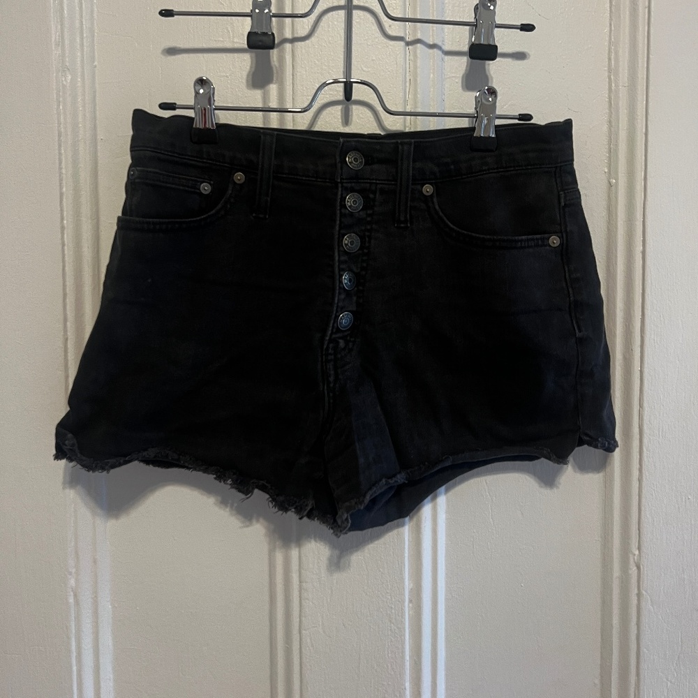 Madewell Black Button Fly Denim Shorts - Sz 29